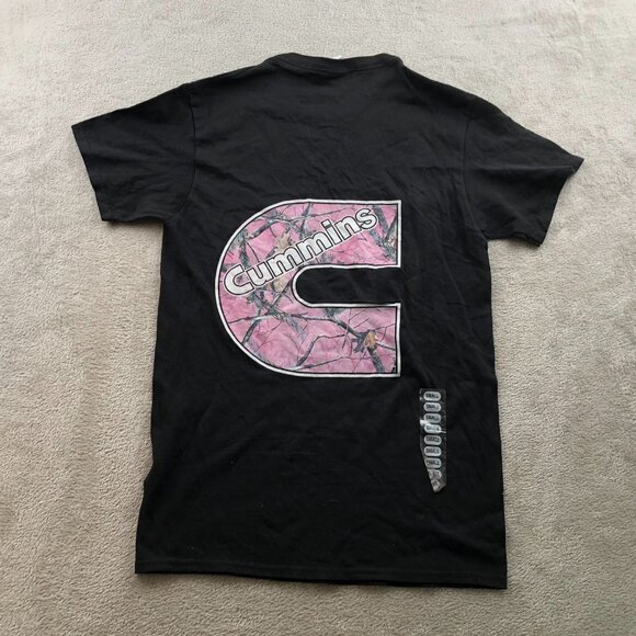 Delta Pro Weight Women Cummins T-Shirt Small Short Sleeve Black Graphic Tee Casu - Picture 10 of 10